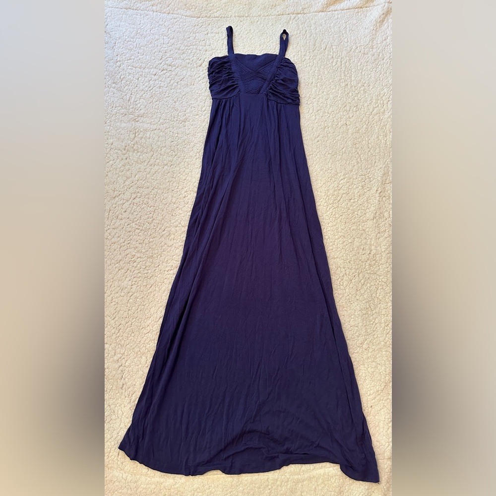 Design History Womens Maxi Dress Stretch Sticthed Top Purple Size XS